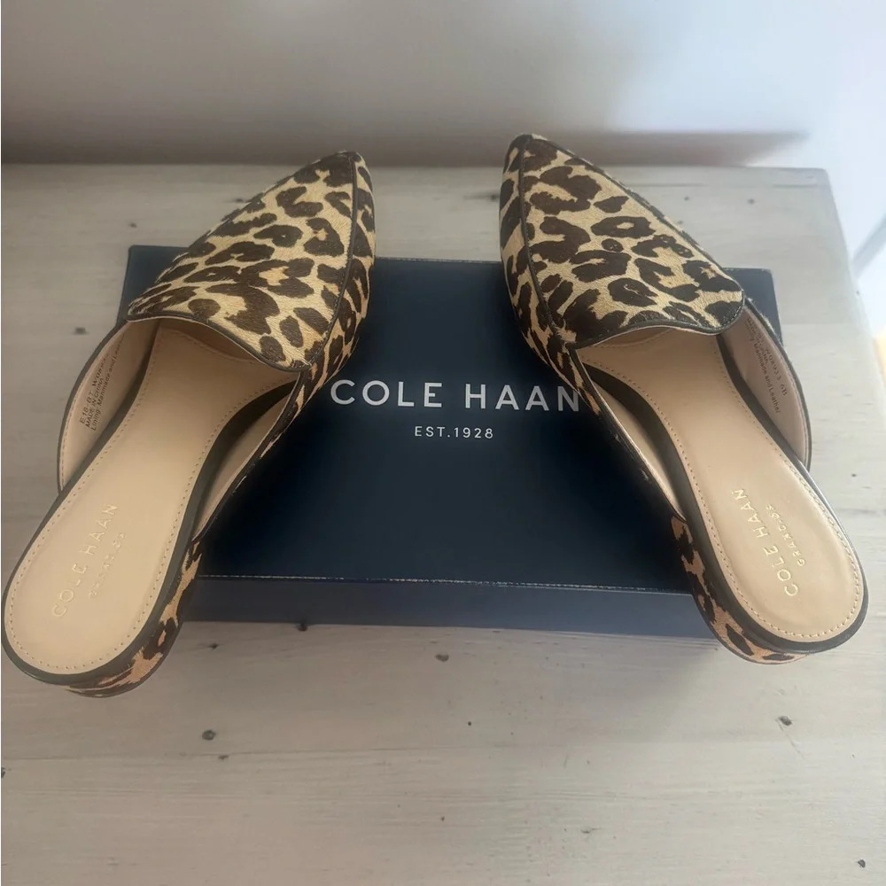 NWB Brand New!! Cole Haan Leopard Print Mules - Picture 8 of 10